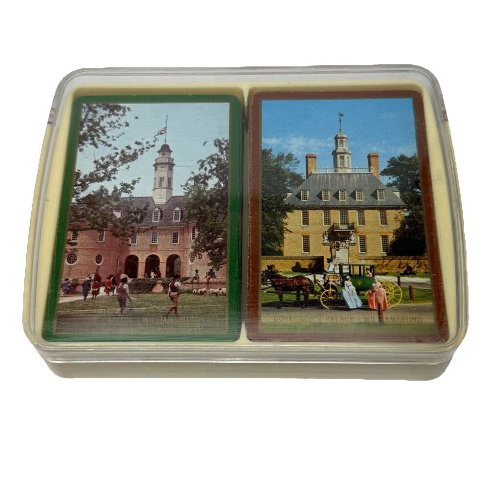 Vtg Congress Playing Cards Double Set Colonial Williamsburg Governors Palace